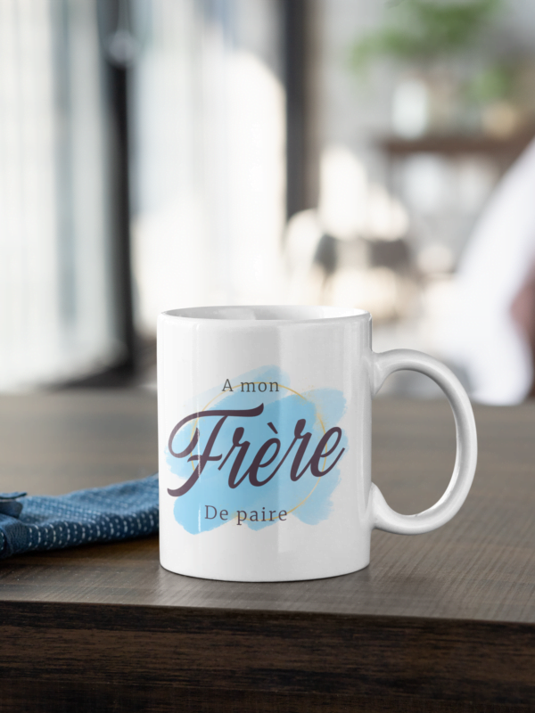 Mug fraternité céramique blanc - Image 2