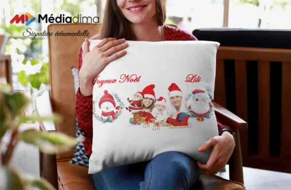 Coussins personnalisés pour Noël - Prénom + motif + photo(s) - Image 2