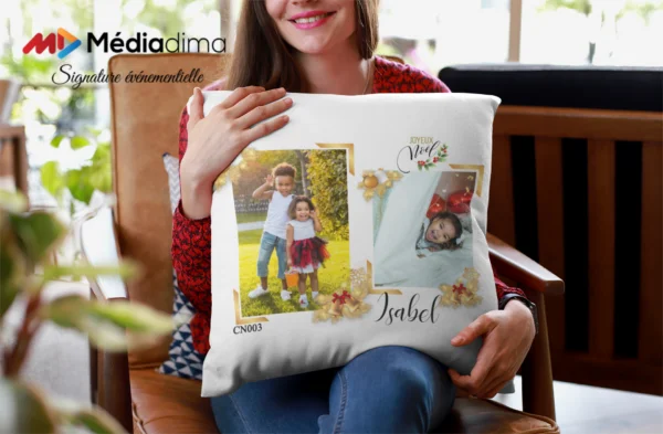 Coussins personnalisés pour Noël - Prénom + motif + photo(s) - Image 3
